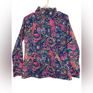Lilly Pulitzer Skipper No Prob-Llama Popover Half
Zip Terry Cloth